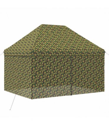 vidaXL Canopy Tent with 4 Sidewalls 2.95 x 4.1 m Army Camouflage — Size: 295 x 410 cm