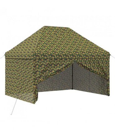 vidaXL Canopy Tent with 4 Sidewalls 2.9 x 4.3 m Army Camouflage — Size: 290 x 430 cm