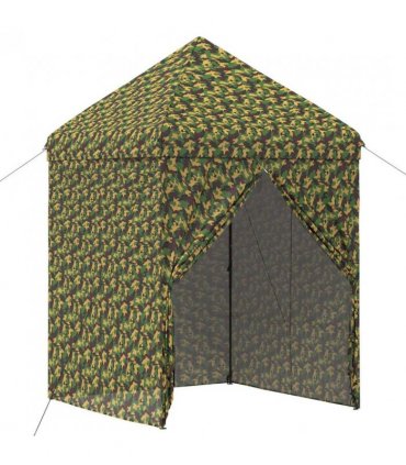 vidaXL Canopy Tent with 4 Sidewalls 2 x 2 m Army Camouflage — Size: 200 x 200 cm