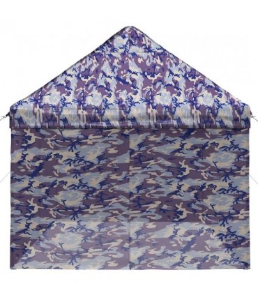 vidaXL Pop-up Gazebo with 4 Sidewalls 3 x 6 m Blue Camouflage — Size: 290 x 580 cm
