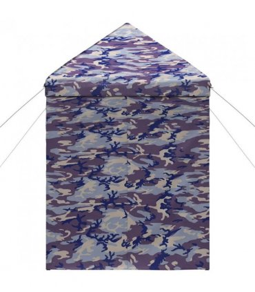 vidaXL Pop-up Gazebo with 4 Sidewalls 2 x 2 m Blue Camouflage — Size: 200 x 200 cm