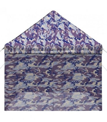 vidaXL Pop-up Gazebo with 4 Sidewalls 2.9 x 4.3 m Blue Camouflage — Size: 290 x 430 cm