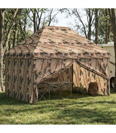 vidaXL Pop-up Gazebo with 4 Sidewalls 3 x 4 m Forest Camouflage