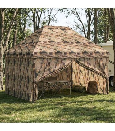 vidaXL Pop-up Gazebo with 4 Sidewalls 3 x 4 m Forest Camouflage