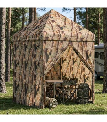 vidaXL Pop-up Gazebo with 4 Sidewalls 3 x 3 m Forest Camouflage