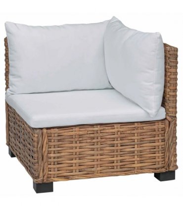 vidaXL Corner Sofa with Cushions GENDT Natural Rattan Natural