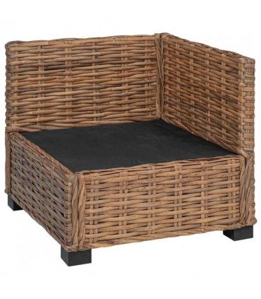 vidaXL Corner Sofa with Cushions GENDT Natural Rattan Natural
