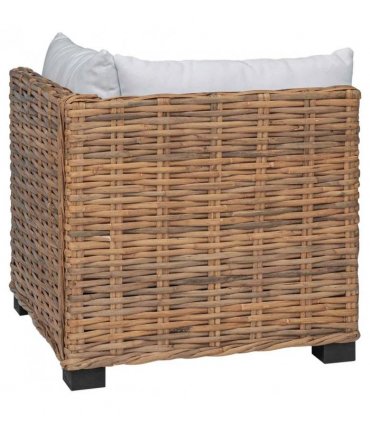 vidaXL Corner Sofa with Cushions GENDT Natural Rattan Natural
