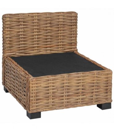 vidaXL Middle Sofa with Cushions GENDT Natural Rattan Natural