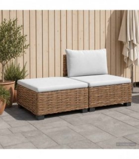 vidaXL 2 pcs Rattan Lounge Set with Cushions GENDT Natural Rattan — V0672259150