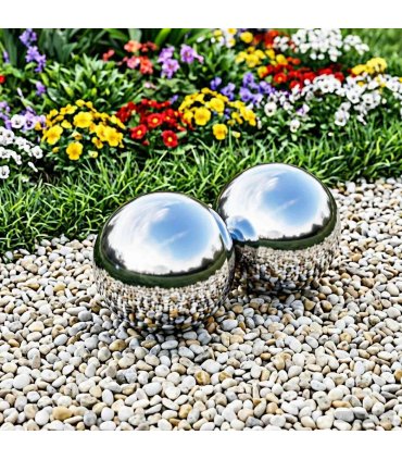 vidaXL Mirror Ball 2 pcs Ø 15 cm Silver Stainless Steel 201 — Size: Ø15 cm, Model: Mirror surface