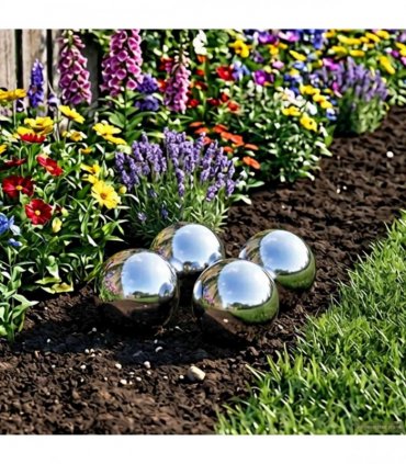 vidaXL Mirror Ball 4 pcs Ø 10.5 cm Silver Stainless Steel 201 — Size: Ø10.5 cm, Model: Mirror surface