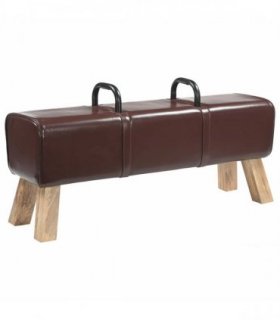 vidaXL Bench Dark Brown 110 x 30 x 45 cm Real Leather