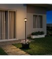 vidaXL Solar Lamp Post with Planter Black 32 x 32 x 158 cm — Model: with pot