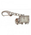 Keyrings Chrome Plated Alloy Silver Unisex Truck Clock Key Ring 47.00 cm