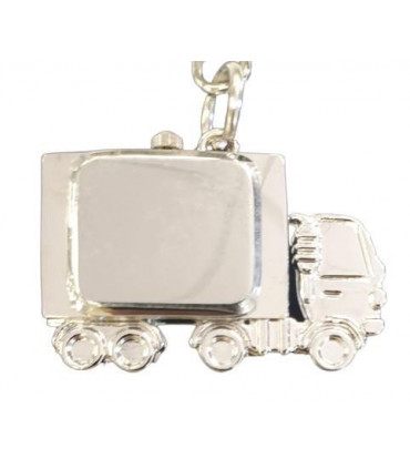 Keyrings Chrome Plated Alloy Silver Unisex Truck Clock Key Ring 47.00 cm