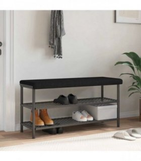 vidaXL Bench Cushion Fabric Black Depth 35 cm — Size: 110 x 38 x 6.5 cm