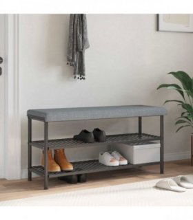 vidaXL Bench Cushion Fabric Light Grey Depth 35 cm — Size: 110 x 38 x 6.5 cm