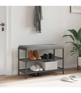 vidaXL Bench Cushion Velvet Light Grey Depth 35 cm — Size: 80 x 38 x 6.5 cm