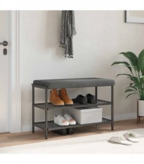 vidaXL Bench Cushion Velvet Dark Grey Depth 35 cm — Size: 80 x 38 x 6.5 cm