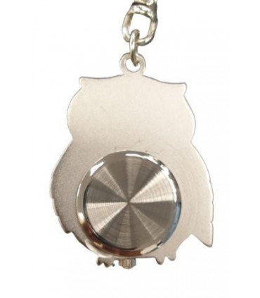 Keyrings Owl Clock Key Ring Silver Chrome Plated Alloy Unisex 47 cm