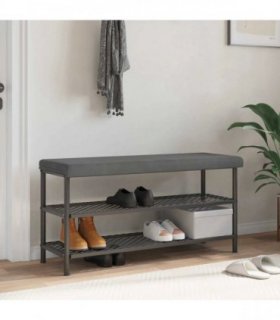 vidaXL Bench Cushion Velvet Dark Grey Depth 35 cm — Size: 110 x 38 x 6.5 cm