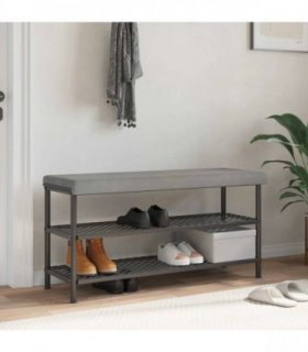 vidaXL Bench Cushion Velvet Light Grey Depth 35 cm — Size: 110 x 38 x 6.5 cm