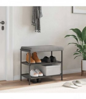 vidaXL Bench Cushion Velvet Light Grey Depth 35 cm — Size: 60 x 38 x 6.5 cm