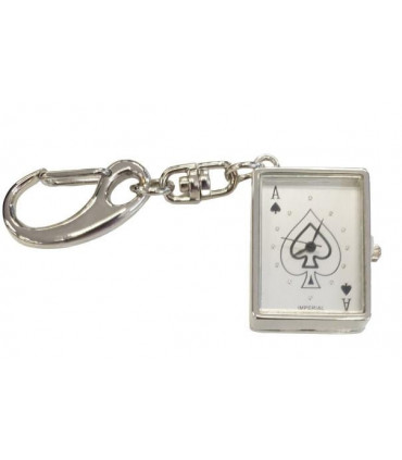 Key Chain Clock Chrome Plated Silver 30.00 cm x 7.25 cm x 11.136 cm