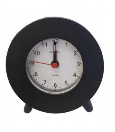 Alarm Clock Mini Travel Black Compact Portable Sleek Design Easy-to-Read Face