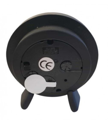 Alarm Clock Mini Travel Black Compact Portable Sleek Design Easy-to-Read Face