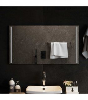 vidaXL LED Bathroom Mirror Transparent 90 x 50 cm Tempered Glass — V0672260079