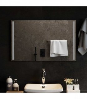 vidaXL LED Bathroom Mirror Transparent 80 x 50 cm Tempered Glass — V0672260080