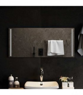 vidaXL LED Bathroom Mirror Transparent 90 x 40 cm Tempered Glass