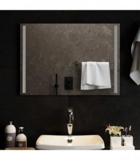 vidaXL LED Bathroom Mirror Transparent 70 x 50 cm Tempered Glass — V0672260084