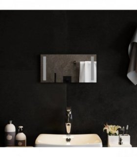 vidaXL LED Bathroom Mirror Transparent 40 x 20 cm Tempered Glass — V0672260085