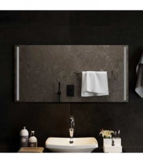 vidaXL LED Bathroom Mirror Transparent 100 x 50 cm Tempered Glass — V0672260086