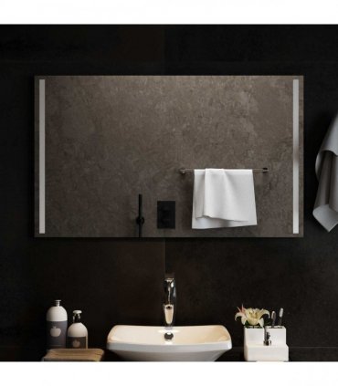 vidaXL LED Bathroom Mirror Transparent 100 x 60 cm Tempered Glass — V0672260087