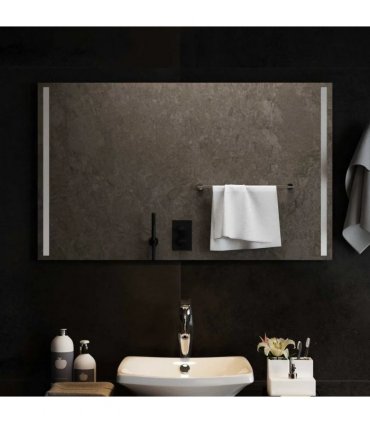 vidaXL LED Bathroom Mirror Transparent 100 x 60 cm Tempered Glass — V0672260087