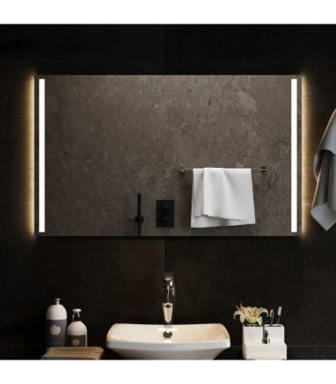 vidaXL LED Bathroom Mirror Transparent 100 x 60 cm Tempered Glass — V0672260087
