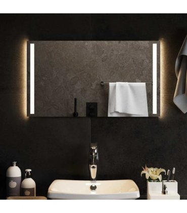 vidaXL LED Bathroom Mirror Transparent 70 x 40 cm Tempered Glass — V0672260088