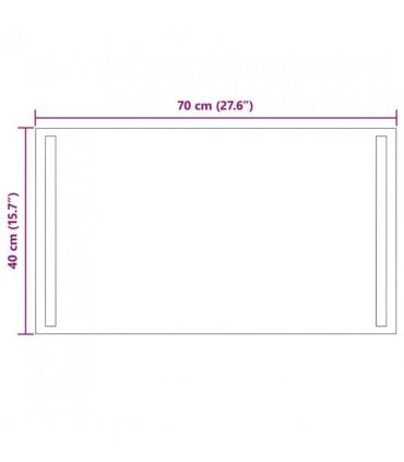 vidaXL LED Bathroom Mirror Transparent 70 x 40 cm Tempered Glass — V0672260088