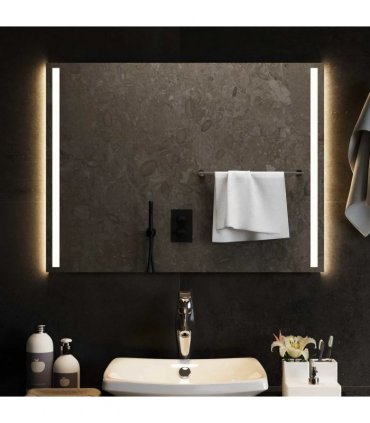 vidaXL LED Bathroom Mirror Transparent 80 x 60 cm Tempered Glass — V0672260089