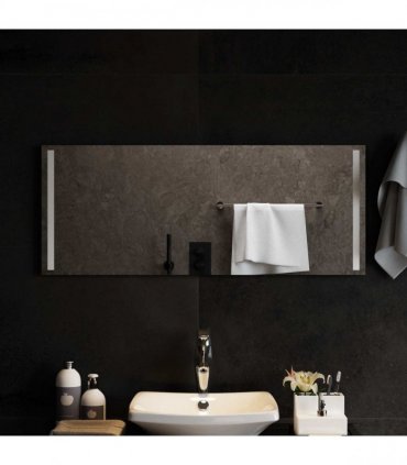 vidaXL LED Bathroom Mirror Transparent 100 x 40 cm Tempered Glass — V0672260090