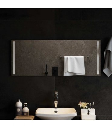 vidaXL LED Bathroom Mirror Transparent 100 x 40 cm Tempered Glass — V0672260090