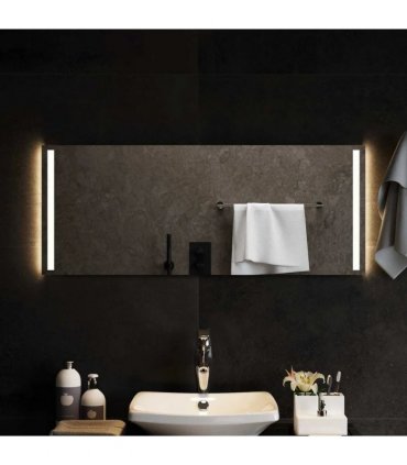vidaXL LED Bathroom Mirror Transparent 100 x 40 cm Tempered Glass — V0672260090