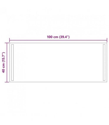 vidaXL LED Bathroom Mirror Transparent 100 x 40 cm Tempered Glass — V0672260090