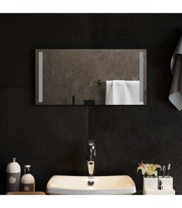 vidaXL LED Bathroom Mirror Transparent 60 x 30 cm Tempered Glass — V0672260092