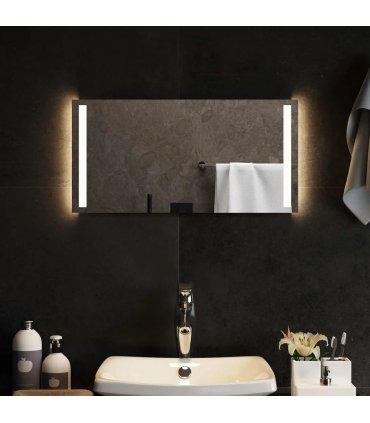 vidaXL LED Bathroom Mirror Transparent 60 x 30 cm Tempered Glass — V0672260092