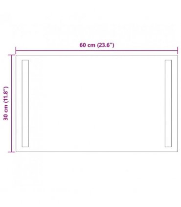 vidaXL LED Bathroom Mirror Transparent 60 x 30 cm Tempered Glass — V0672260092